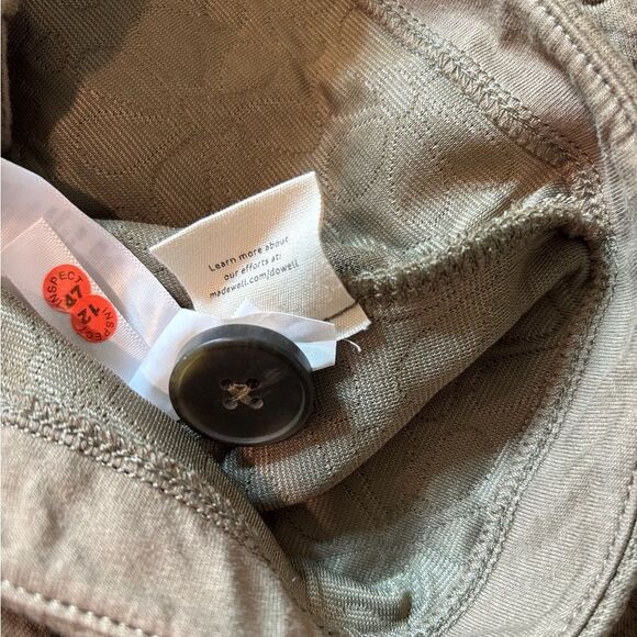 Nwt Madewell Flower Puff-Jacquard Crop Cardigan Brown Tan Jacket - Picture 6 of 8